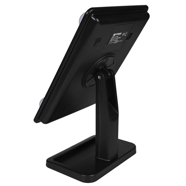 Benson Make-up spiegel - LED-verlichting - touch-schakelaar - 360° draaibaar - zwart - 30x18,5x12 cm