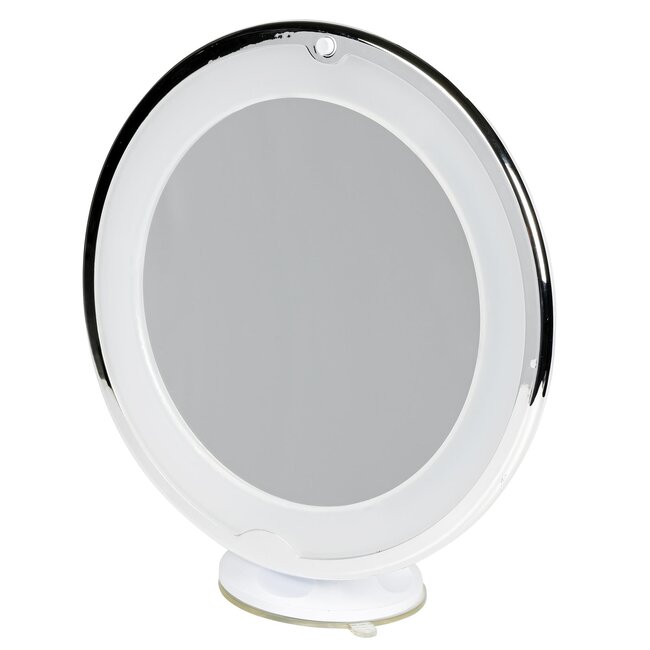 Benson LED make-up spiegel - 5x vergroting - heldere led-ring - sterke zuignap - wit - compact