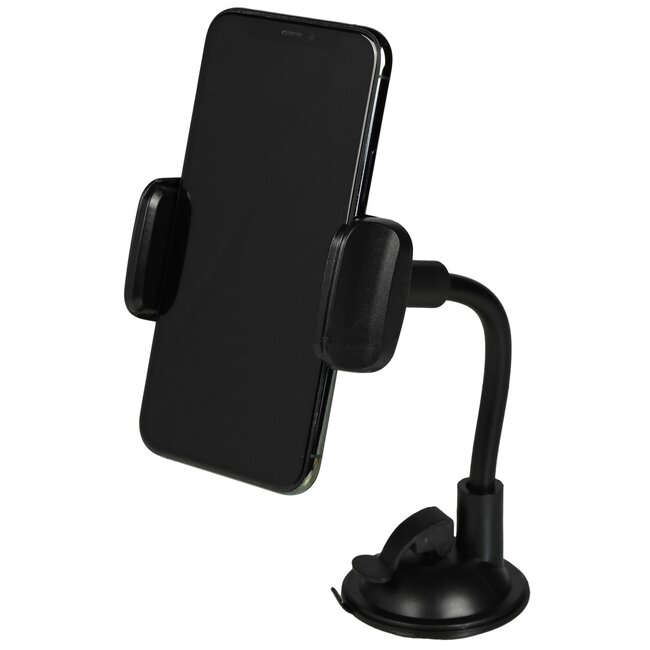 Benson Universele telefoonhouder - zuignap - handsfree - duurzaam ABS - compact - zwart - 6,5 x 24 cm