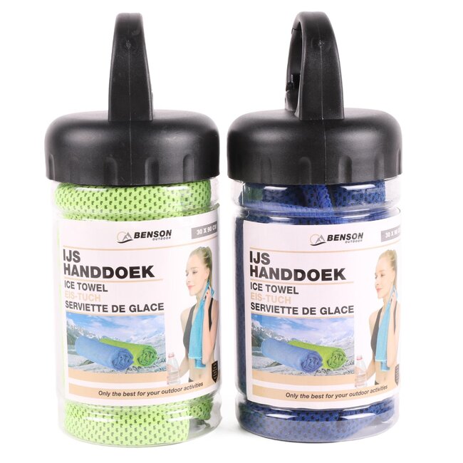 Benson IJshanddoek - Verkoeling bij Sporten - Herbruikbaar - 30 x 90 cm - Inclusief Opbergbox