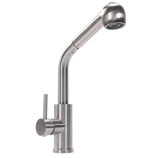 REA Hoog model keukenmengkraan - geborsteld nikkel - eengreeps - keramisch mechanisme - messing - 340 mm hoogte