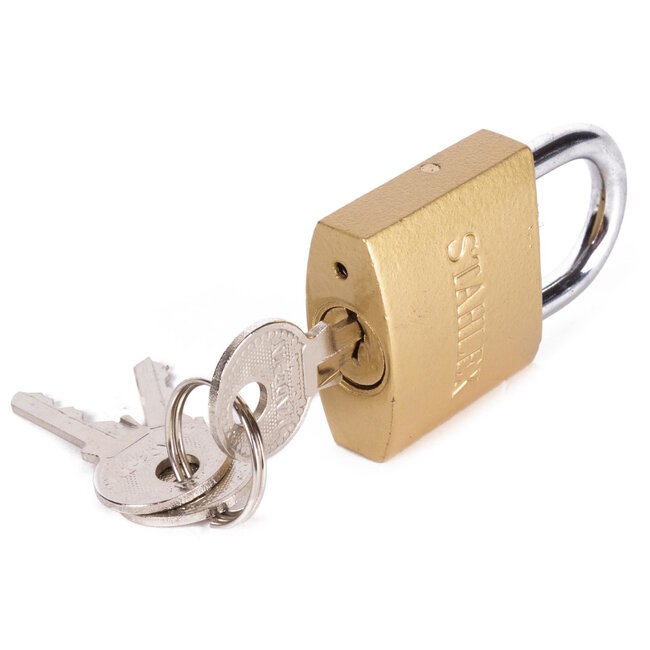 Stahlex Hangslot - 32 mm - Inclusief 3 sleutels - Gemoffeld ijzer - Gehard staal