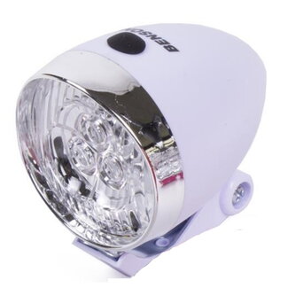 Benson Fietskoplamp - 2 LED's - Inclusief Batterijen - Wit - Retro Stijl
