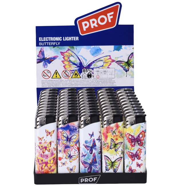 Prof Wegwerpaansteker - Butterfly design - Vaste vlamhoogte - 50 stuks - 8 x 2.4 x 1.2 cm