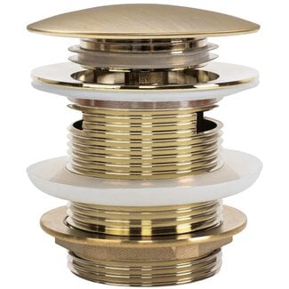 REA Clickwaste voor badkuip - geborsteld goud - messing - 7 cm diameter