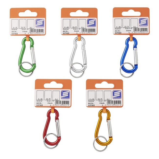 Seilflechter Aluminium karabijnhaak - 5 x 50 mm - 16 kg hefvermogen - per stuk