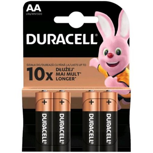Duracell AA Batterijen - 4 Pack - 1,5 Volt - LR6 / MN 1500 - Alkaline Duracell AA Batterijen - 4 Pack - 1,5 Volt - LR6 / MN 1500 - Alkaline