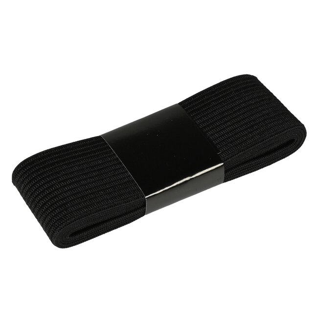 Benson Breed elastiek - 3 cm - Zwart - 90 cm lang - Flexibel en duurzaam