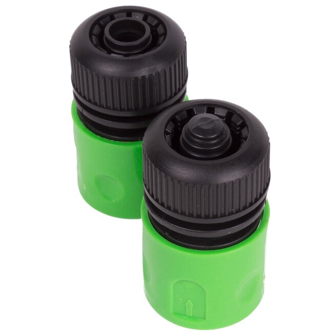 Benson Slangkoppeling set - duurzaam kunststof - 2 stuks - groen/grijs - eenvoudig te gebruiken