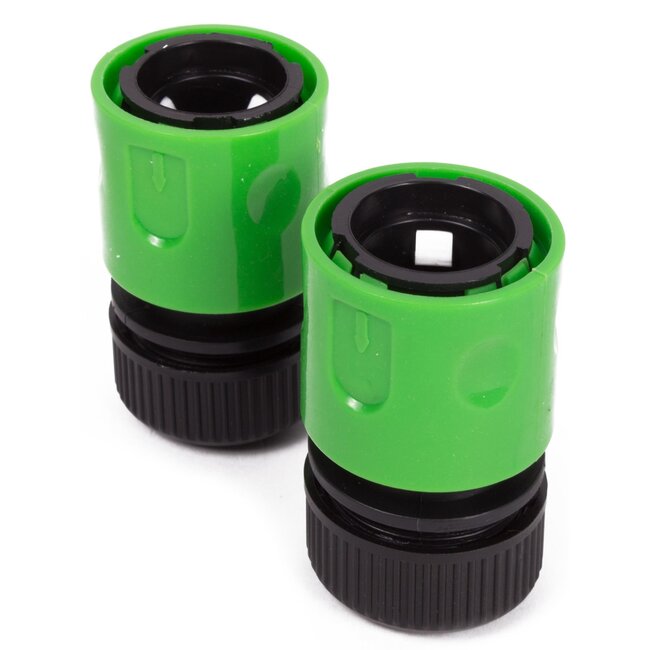 Benson Slangkoppeling set - duurzaam kunststof - 2 stuks - groen/grijs - eenvoudig te gebruiken