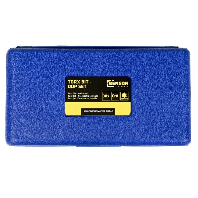 Benson 30-delige Torx-, bit- en doppenset - chroom vanadium staal - veelzijdig en duurzaam