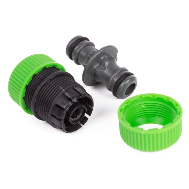 Benson Tweedelige tuinslang verbindingsset - hoogwaardig kunststof - groen/grijs