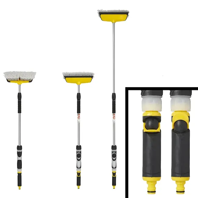 ProPlus Alles-in-één wasborstel - wisser, zeepdispenser en telescopische steel 92-150 cm