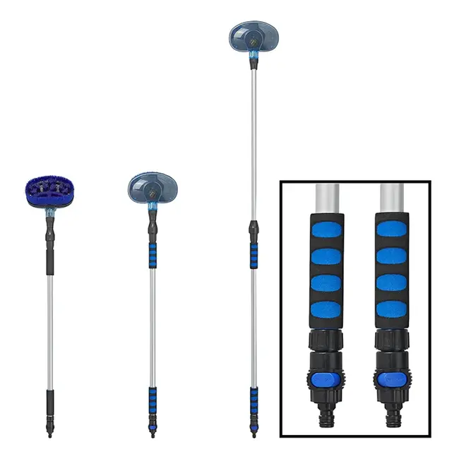 ProPlus Wasborstel - Telescopische Steel - Roterende Borstelkop - Zeepdispenser - 102-171 cm