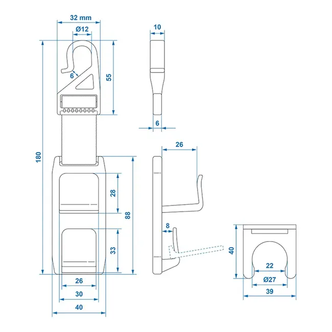 ProPlus Heavy duty hoofdsteun hanger - multifunctioneel - set van 2 - eenvoudig te monteren