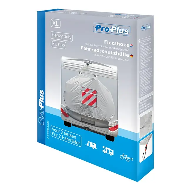 ProPlus Fietshoes XL - Heavy Duty - Ripstop Nylon - Voor 2 Elektrische Fietsen - Met Markeringsbordvak