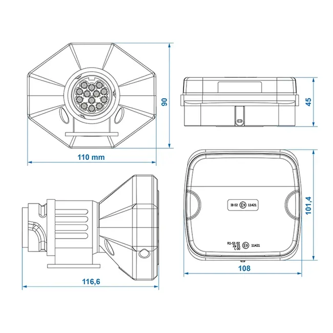ProPlus LED aanhangerverlichting - magneten - draadloos - lange batterijduur - eenvoudig te installeren