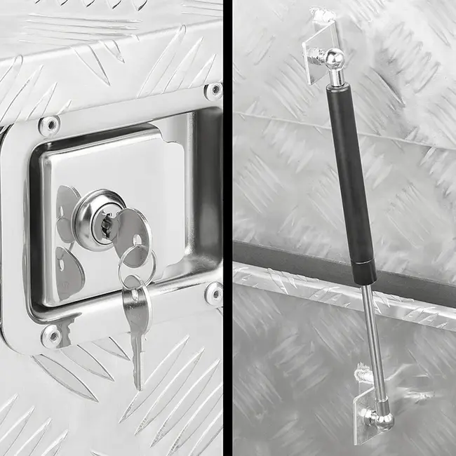 ProPlus Lichte en robuuste dissel gereedschapskist - aluminium - 830/540 x 360 x H490 mm - incl. rvs slot en sleutels