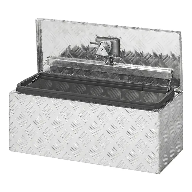 ProPlus Gereedschapskist voor aanhangwagen - aluminium - 600 x 250 x 250 mm - met rubberen stootrand en rvs slot