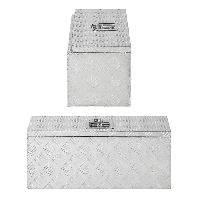 ProPlus Gereedschapskist voor aanhangwagen - aluminium - 600 x 250 x 250 mm - met rubberen stootrand en rvs slot