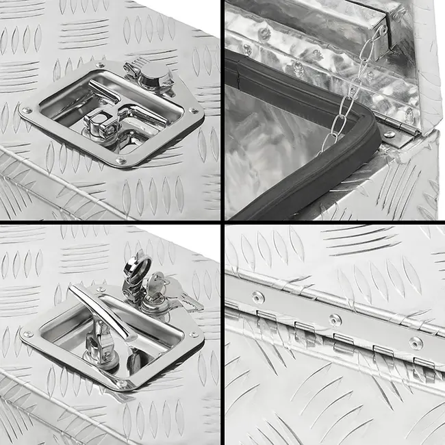 ProPlus Gereedschapskist voor aanhangwagen - aluminium - 600 x 250 x 250 mm - met rubberen stootrand en rvs slot