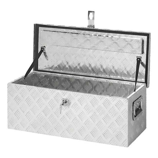 ProPlus Ruime aluminium gereedschapskist voor aanhangwagen - 760 x 320 x 270 mm - lichtgewicht en afsluitbaar