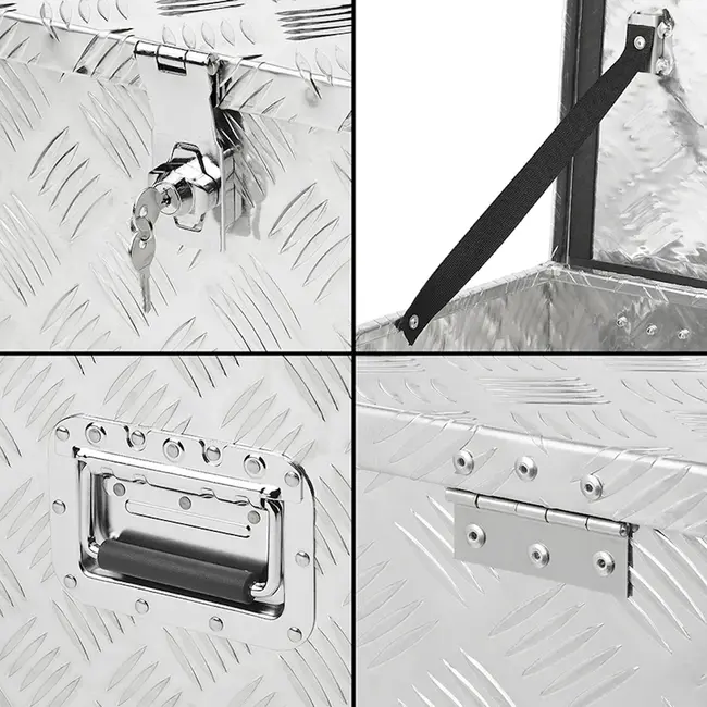 ProPlus Ruime aluminium gereedschapskist voor aanhangwagen - 760 x 320 x 270 mm - lichtgewicht en afsluitbaar