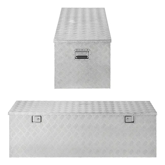 ProPlus Ruime gereedschapskist voor aanhangwagens - aluminium - 1450x520x460 mm - incl. rvs slot en 4 sleutels