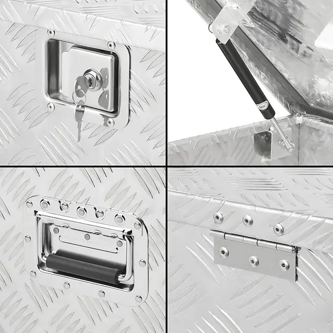 ProPlus Ruime gereedschapskist voor aanhangwagens - aluminium - 1450x520x460 mm - incl. rvs slot en 4 sleutels