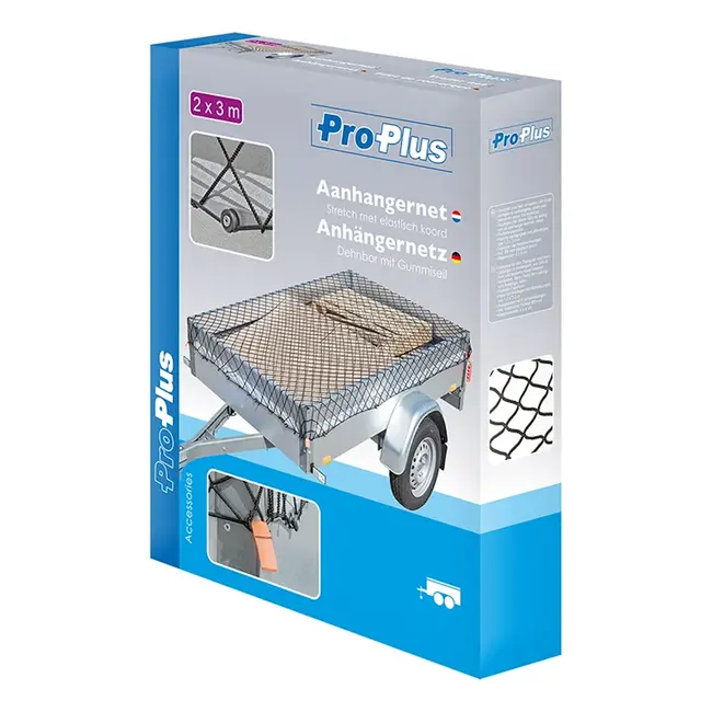 ProPlus Aanhangernet - Elastisch Polyester - UV-gestabiliseerd - 2 x 3 m - Inclusief Elastisch Koord