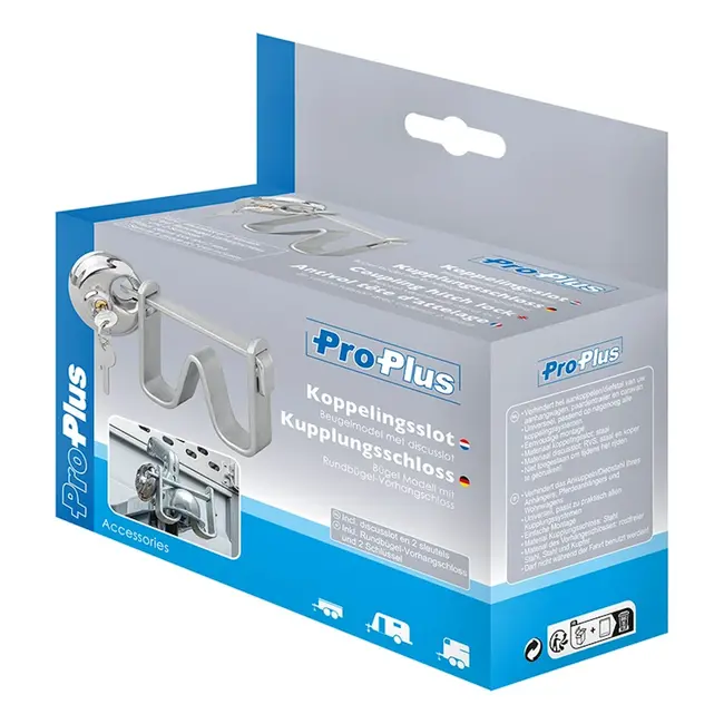 ProPlus Universeel koppelingsslot met discusslot - robuust en eenvoudig te monteren