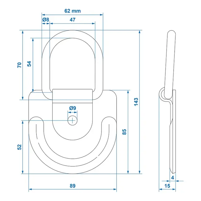 ProPlus Sjoroog - Hoge trekbelasting - Eenvoudige installatie - 89 x 85 mm