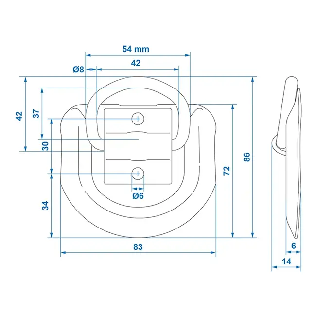 ProPlus Robuust sjoroog - 83 x 72 mm - 500 kg trekbelasting - Eenvoudige montage