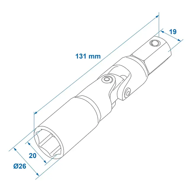 ProPlus Cardangewricht adapter - hoeksteun - 19 mm - lichtgewicht - zwart