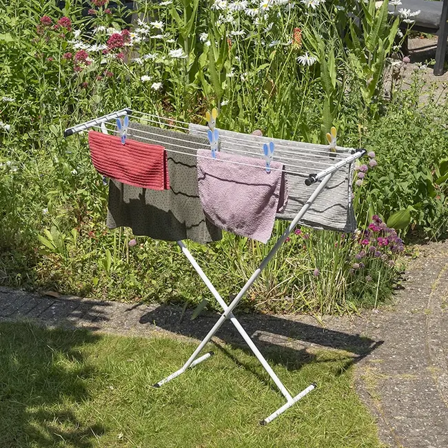 ProPlus Ruimtebesparend droogrek - 6 lijnen - 5,4 meter droogruimte - Wit - Compact in te klappen