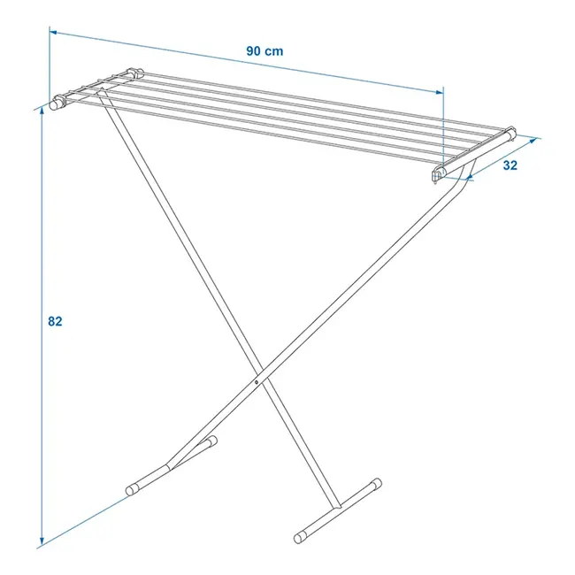 ProPlus Ruimtebesparend droogrek - 6 lijnen - 5,4 meter droogruimte - Wit - Compact in te klappen
