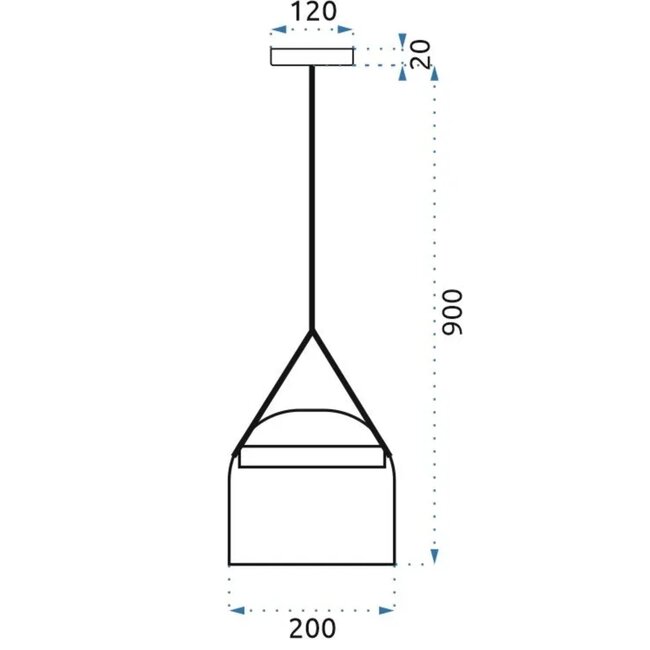 TooLight Moderne hanglamp - Ø 20 cm - grijs/zwart - leren riem - energiezuinige LED