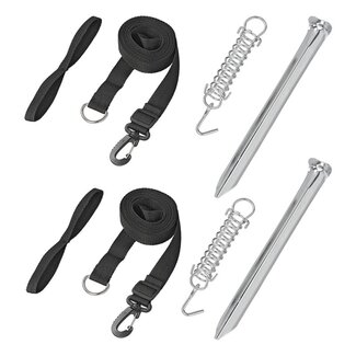 ProPlus Universele stormband set - 2x 3 meter - Inclusief veer en haringen - Voor tent en luifel ProPlus Universele stormband set - 2x 3 meter - Inclusief veer en haringen - Voor tent en luifel