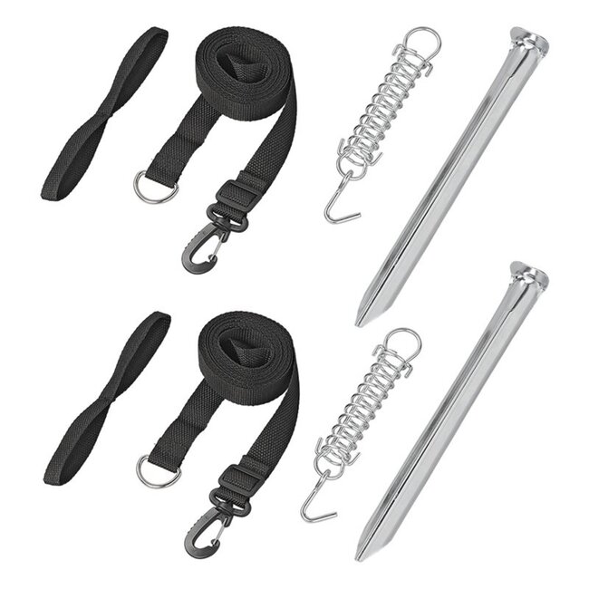 ProPlus Universele stormband set - 2x 3 meter - Inclusief veer en haringen - Voor tent en luifel