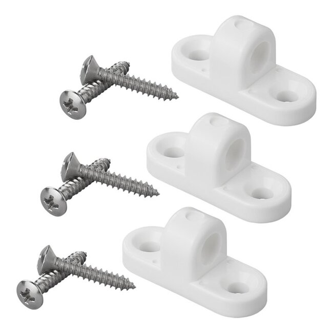 ProPlus Framebevestigingsoog verticaal kunststof - set van 3 stuks - inclusief RVS schroeven
