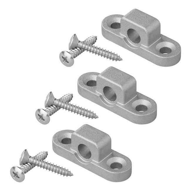 ProPlus Horizontale metalen framebevestigingsoogjes - set van 3 - roestbestendig - met RVS schroeven