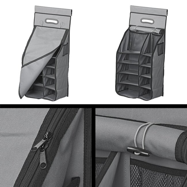 ProPlus 14-vaks tentorganizer - ruimtebesparend - met keder - 40x78x26 cm