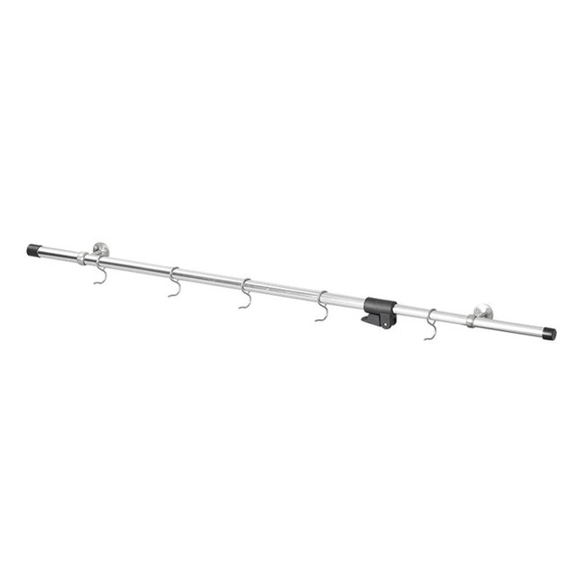 ProPlus Verstelbare camper ophangrail - 85-165 cm - Inclusief S-haken - Aluminium en RVS