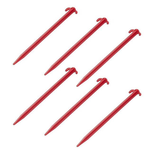 ProPlus Lichtgewicht kunststof tentharingen - 30 cm - set van 6 - slagvast ABS