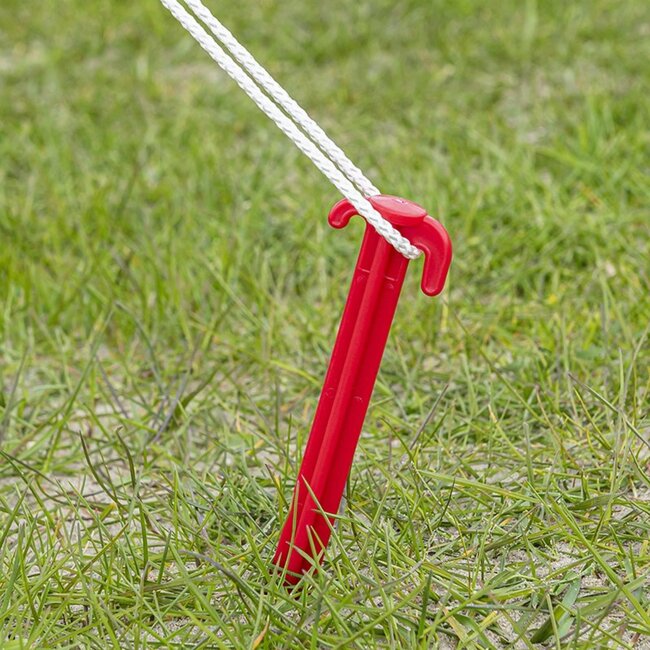 ProPlus Lichtgewicht kunststof tentharingen - 30 cm - set van 6 - slagvast ABS