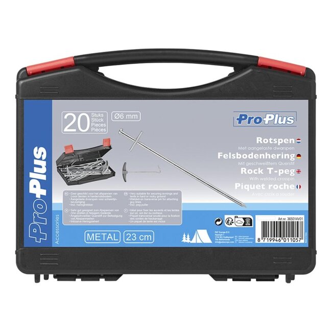 ProPlus Rotspennen set - metaal - aangelaste dwarspen - 23 cm - inclusief koffer - 20 stuks