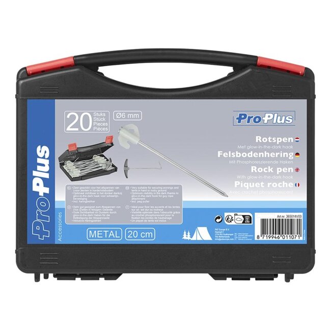 ProPlus Glow-in-the-dark rotspennen - 20 cm - Set van 20 - Inclusief haringtrekker