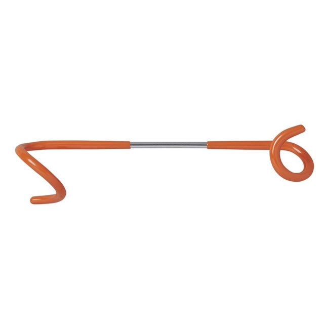 ProPlus Dubbelzijdige tentstokhaak - 26,5 cm - PVC coating - oranje