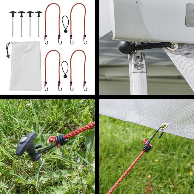 ProPlus Luifel zonwering - robuust textileen - lichtgrijs - 330x280 cm