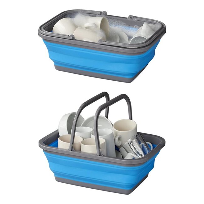 ProPlus Opvouwbare afwasteil - 9 liter - ruimtebesparend - blauw/grijs